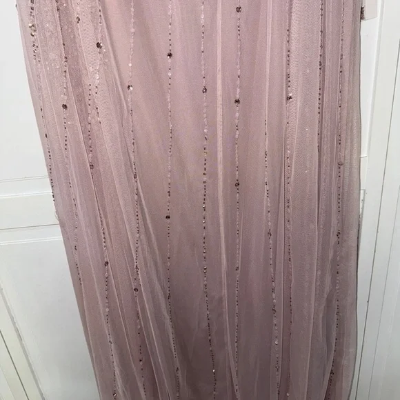NWT Mac Duggal 9224 Pink One Shoulder Embellished Trapeze A Line Gown Size 14 - Picture 6 of 17